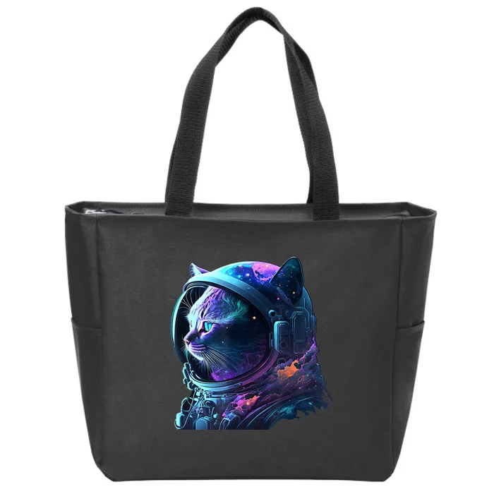 Cat Astronaut In Space Suit And Helmet In The Cosmos Funny Zip Tote Bag