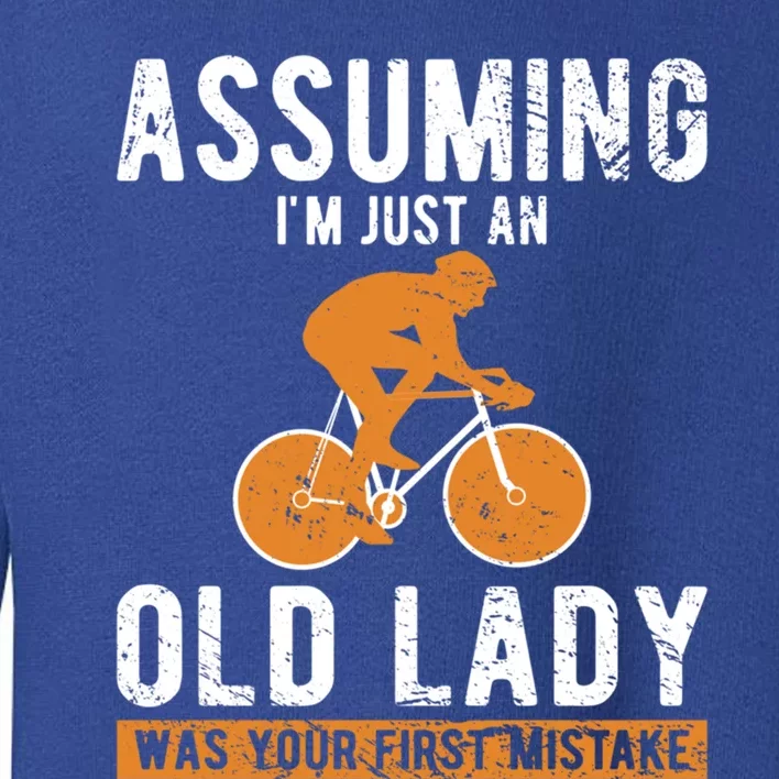 Cycle Assuming Im Just An Old Lady Was Your First Mistake Gift Toddler Sweatshirt