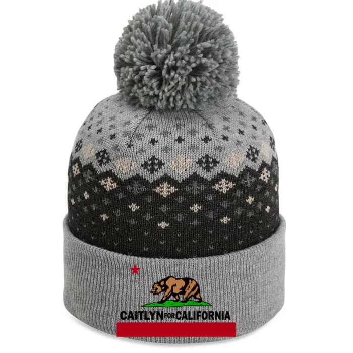 Caitlyn For California Governor Jenner Cali Flag The Baniff Cuffed Pom Beanie