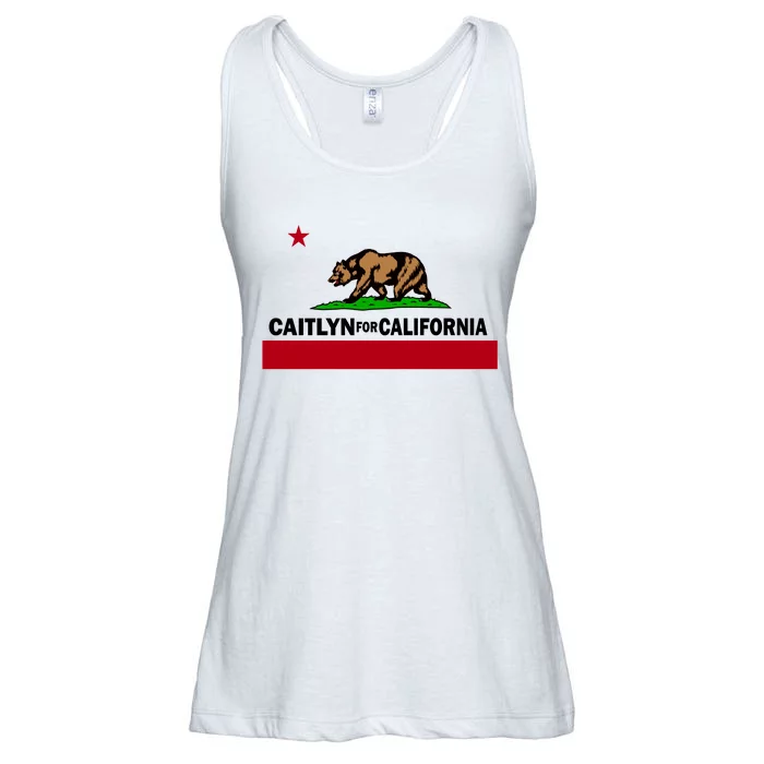 Caitlyn For California Governor Jenner Cali Flag Ladies Essential Flowy Tank