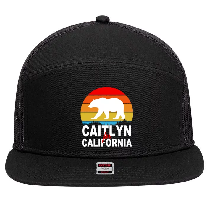 Caitlyn For California Retro Cali Bear 7 Panel Mesh Trucker Snapback Hat