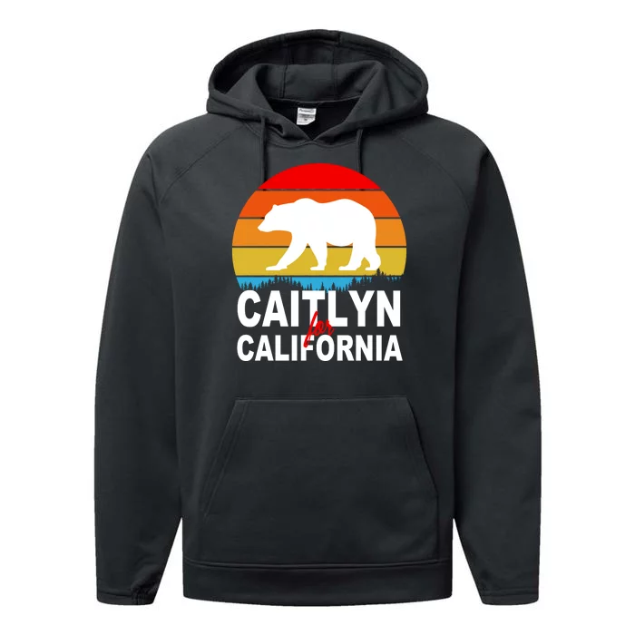 Caitlyn For California Retro Cali Bear Performance Fleece Hoodie