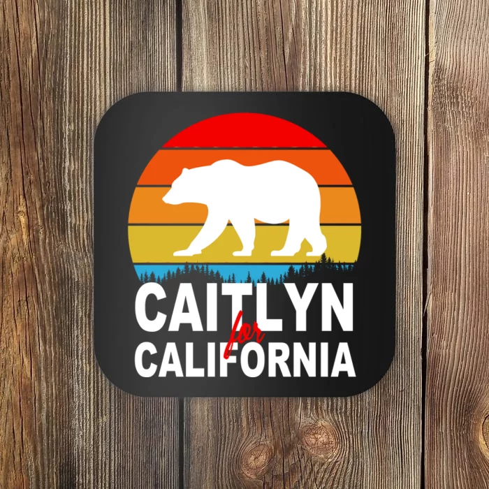 Caitlyn For California Retro Cali Bear Coaster