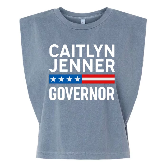 Caitlyn Jenner Governor Election Logo Garment-Dyed Women's Muscle Tee