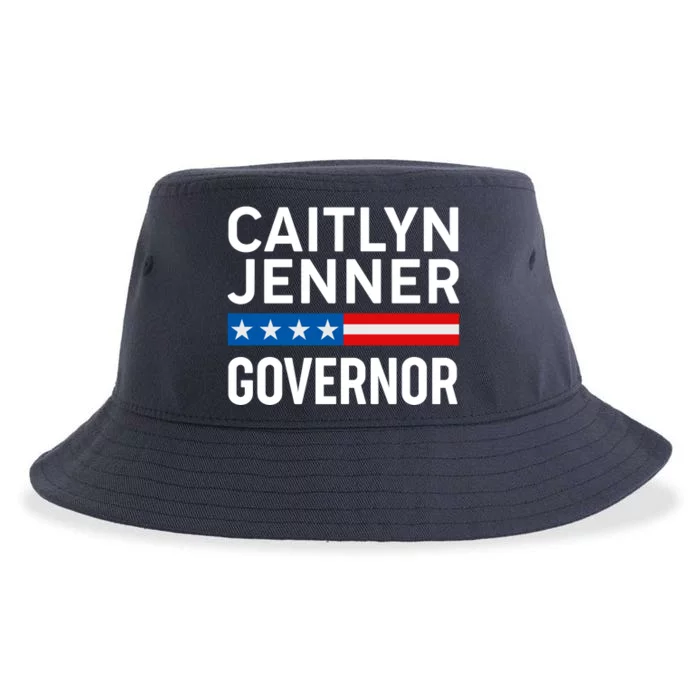 Caitlyn Jenner Governor Election Logo Sustainable Bucket Hat