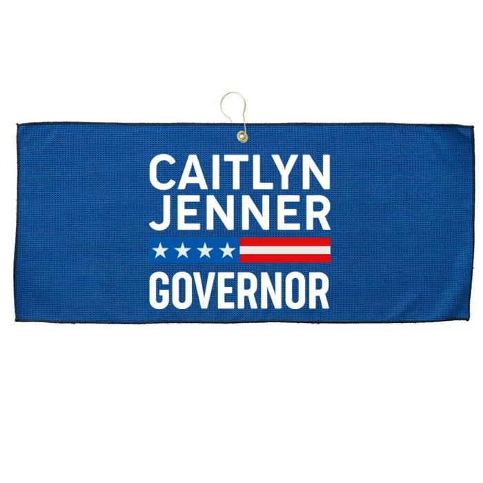 Caitlyn Jenner Governor Election Logo Large Microfiber Waffle Golf Towel