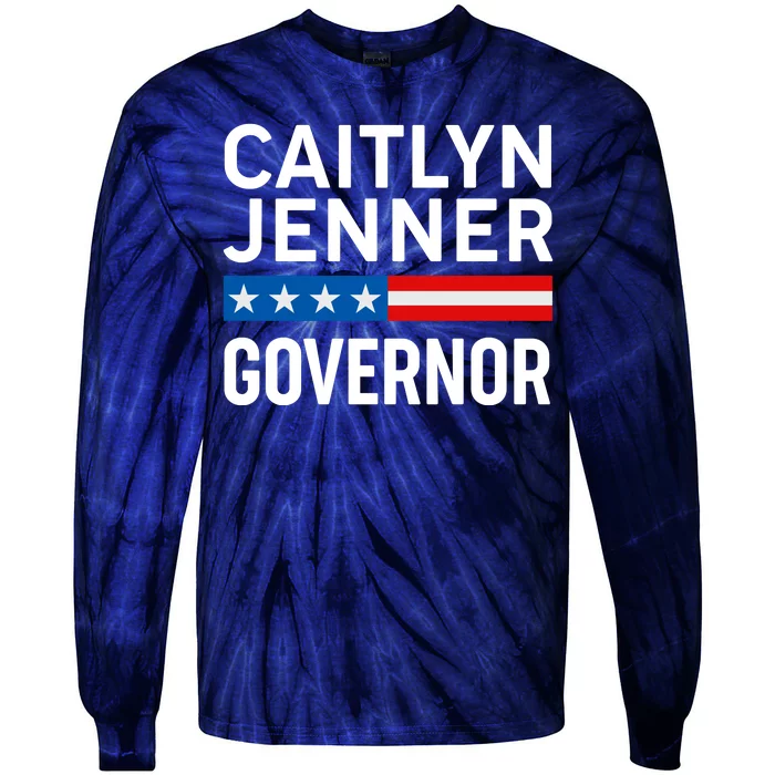 Caitlyn Jenner Governor Election Logo Tie-Dye Long Sleeve Shirt