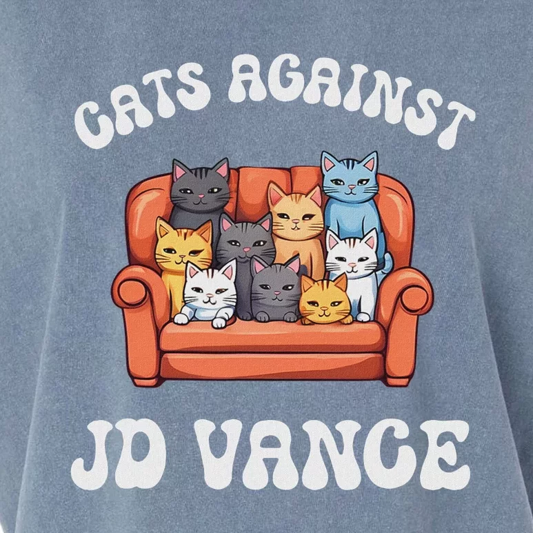 Cats Against Jd Vance Childless Cat Lady Couch Liberal Vote Garment-Dyed Women's Muscle Tee