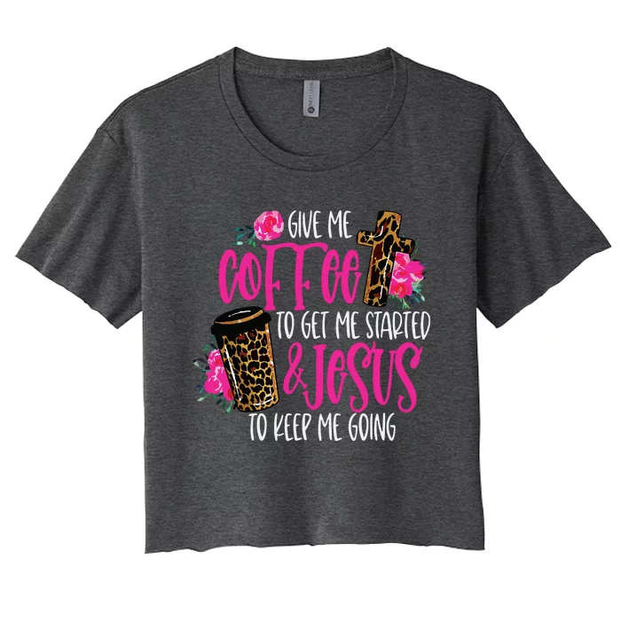 Coffee And Jesus Womens Misses Unisex Plus Size Teacher Women's Crop Top Tee