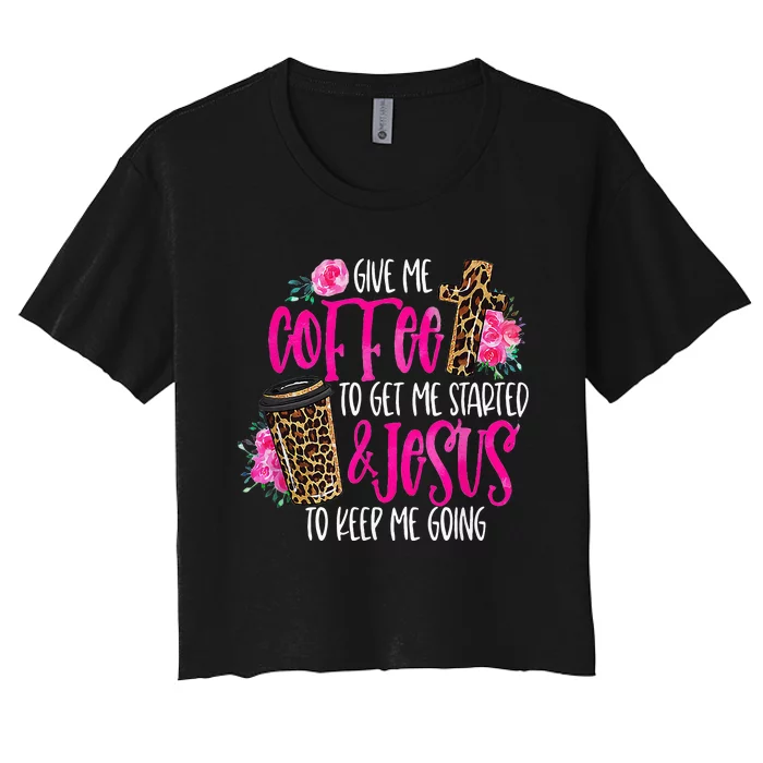 Coffee And Jesus  Womens Misses Unisex Plus Size Teacher Women's Crop Top Tee