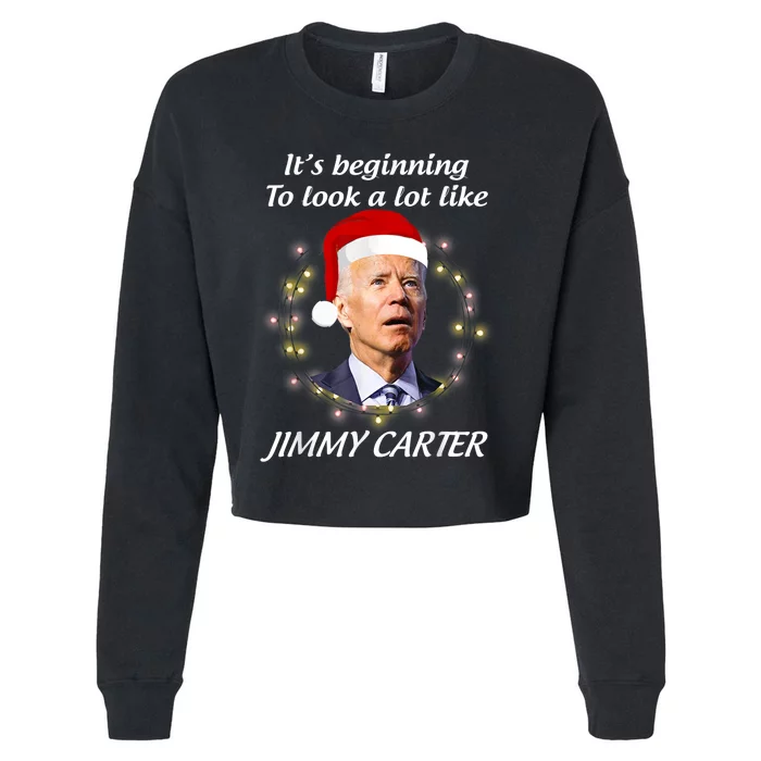 Christmas Anti Joe Biden Funny Republican Cropped Pullover Crew