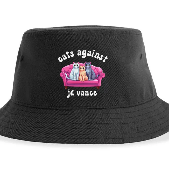 Cats Against Jd Vance Childless Cat Ladies Couch Kittens Sustainable Bucket Hat