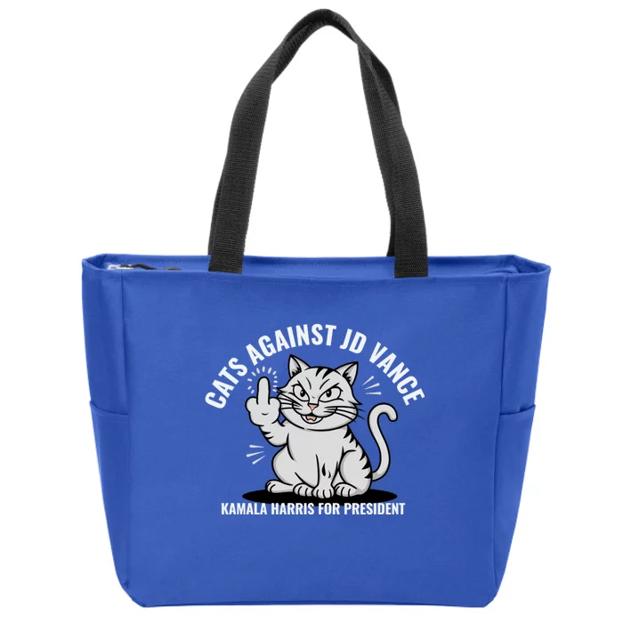 Cats Against Jd Vance Vote For Kamala Harris Childless Cat Lady Response Zip Tote Bag