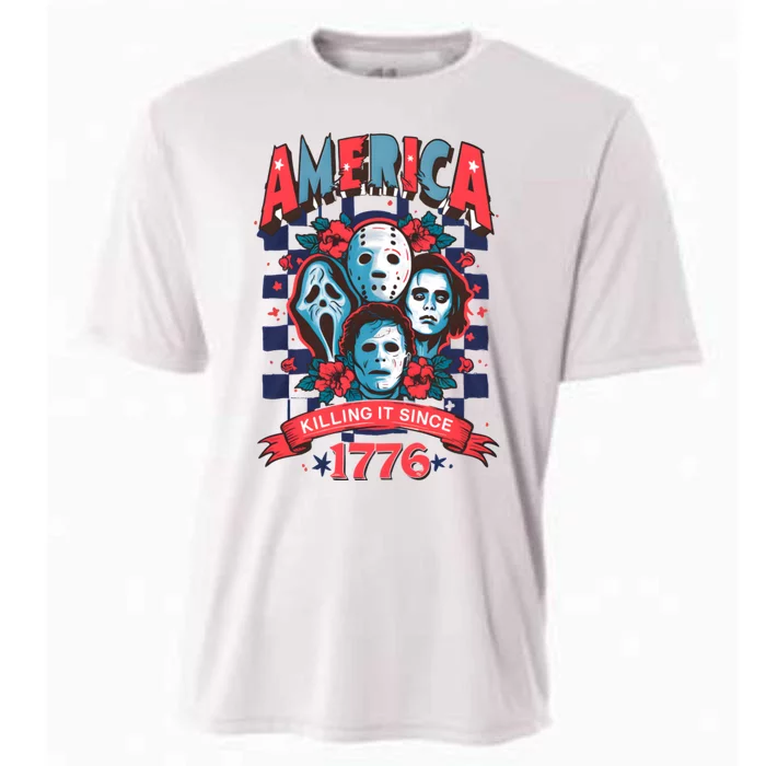 Checkered America Killing It Since 1776 Cooling Performance Crew T-Shirt