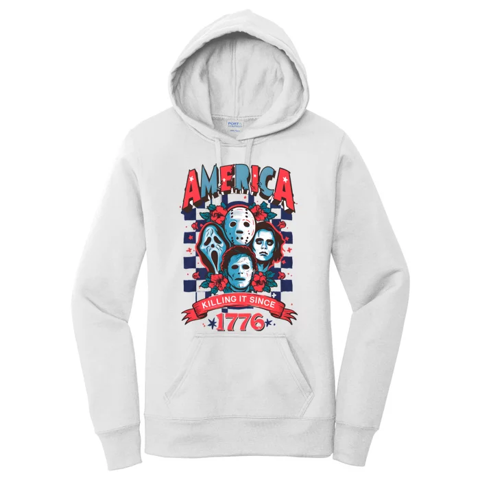 Checkered America Killing It Since 1776 Women's Pullover Hoodie