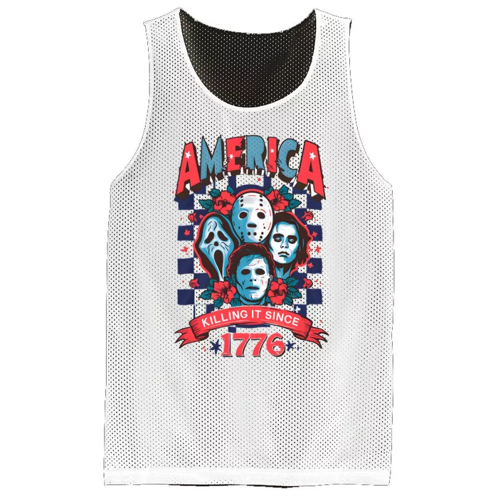 Checkered America Killing It Since 1776 Mesh Reversible Basketball Jersey Tank