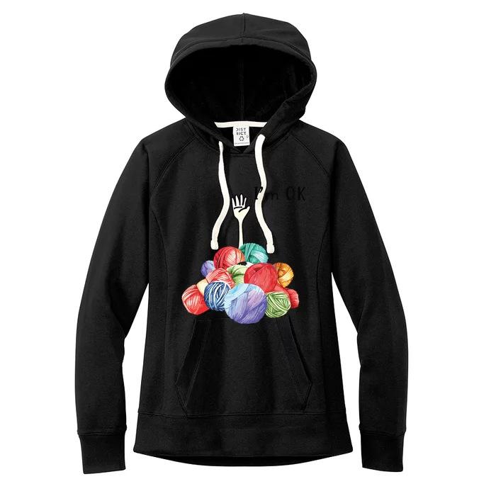 Crochet And Knitting Im Ok Women's Fleece Hoodie