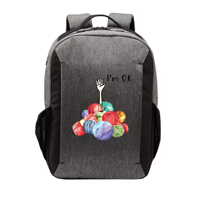 Crochet And Knitting Im Ok Vector Backpack