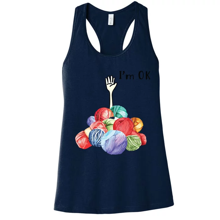 Crochet And Knitting Im Ok Women's Racerback Tank