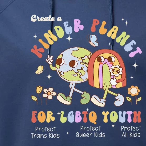 Create A Kinder Planet Earth For Lgbt Lgbt Pride Month Performance Fleece Hoodie