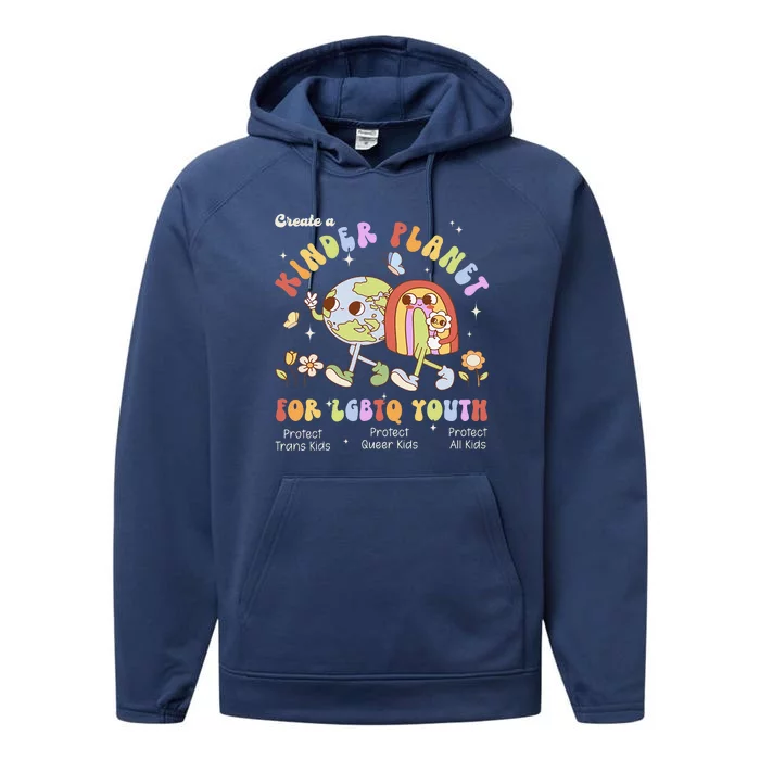 Create A Kinder Planet Earth For Lgbt Lgbt Pride Month Performance Fleece Hoodie