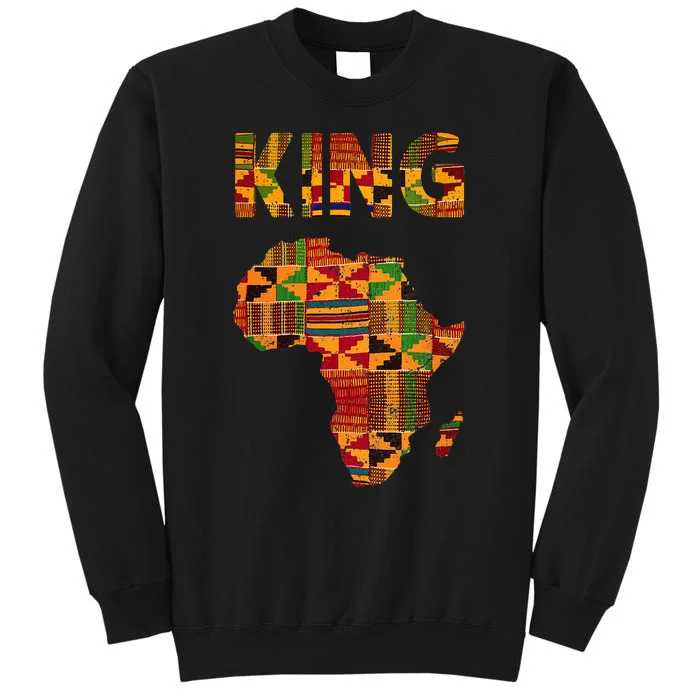 Cool African King Design Kente Cloth Africa Ghana Kids Men Tall Sweatshirt