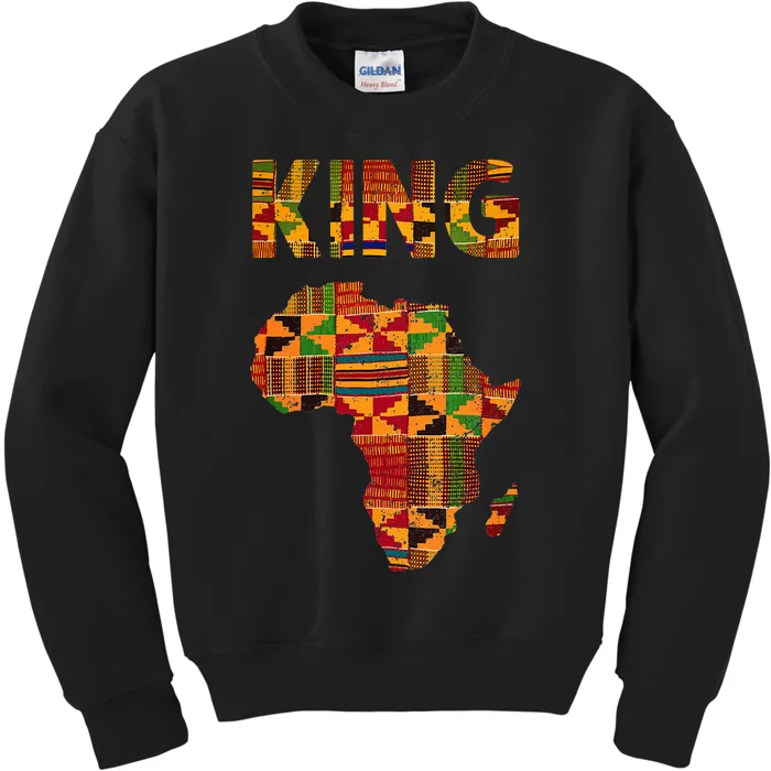 Cool African King Design Kente Cloth Africa Ghana Kids Men Kids Sweatshirt