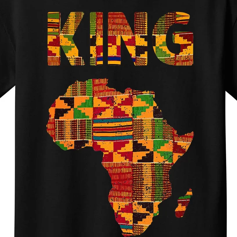 Cool African King Design Kente Cloth Africa Ghana Kids Men Kids T-Shirt