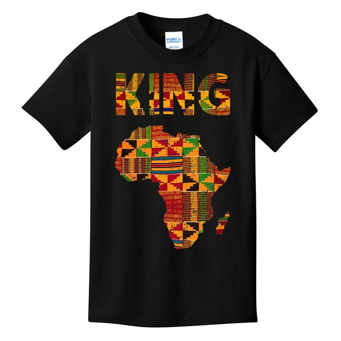 Cool African King Design Kente Cloth Africa Ghana Kids Men Kids T-Shirt