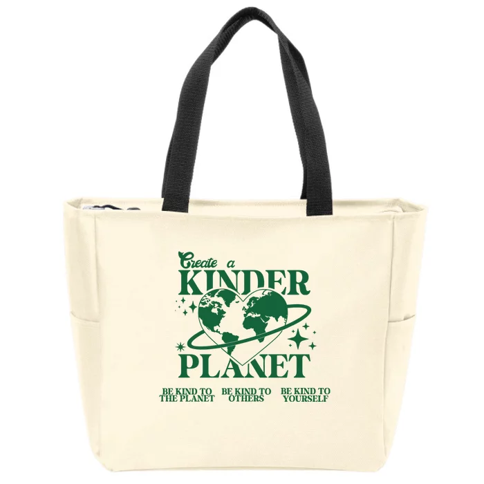 Create A Kinder Planet Zip Tote Bag