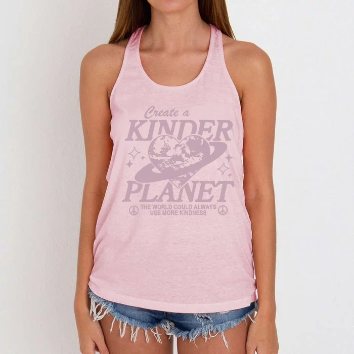 Creat A Kinder Planet Retro Choose Kindness Women's Knotted Racerback Tank