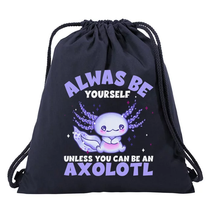 Cute Axolotl Kawaii Chibi Pastel Goth Anime Drawstring Bag