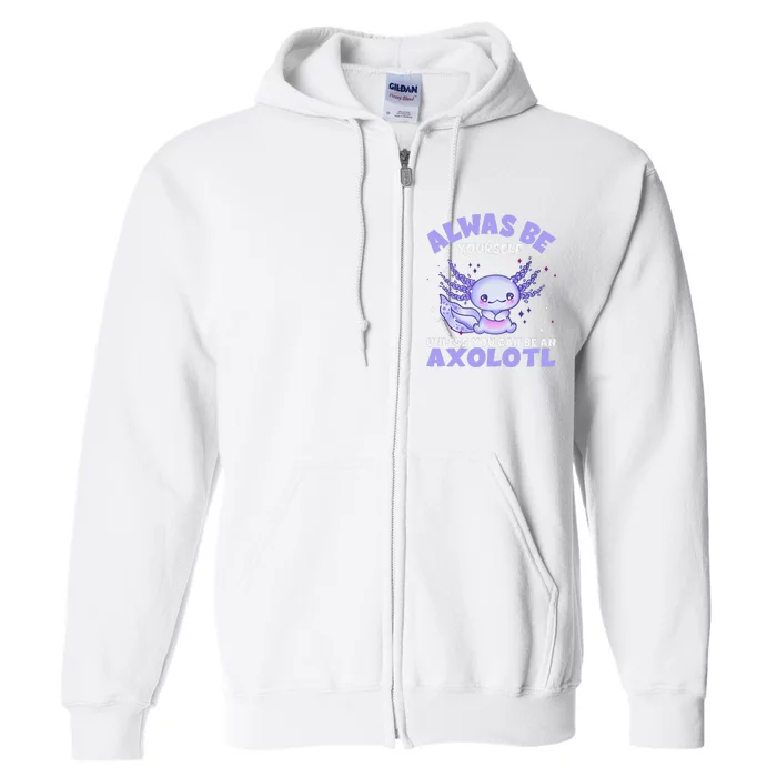 Cute Axolotl Kawaii Chibi Pastel Goth Anime Full Zip Hoodie