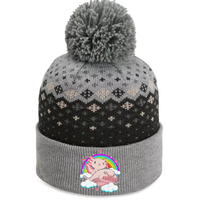 Cute Axolotl Kawaii  Rainbow Blobfish Axolotl Funny Gift The Baniff Cuffed Pom Beanie