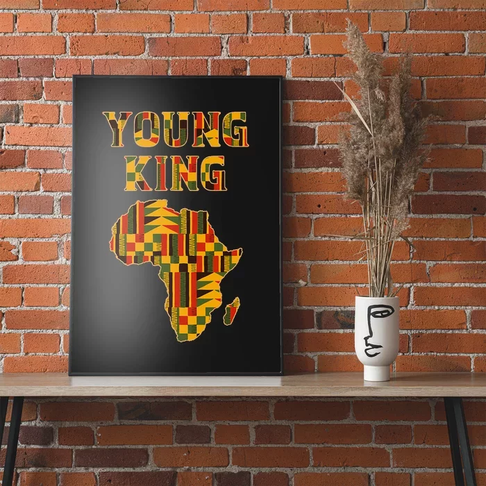 Cool African Kente Art Boy African American Poster