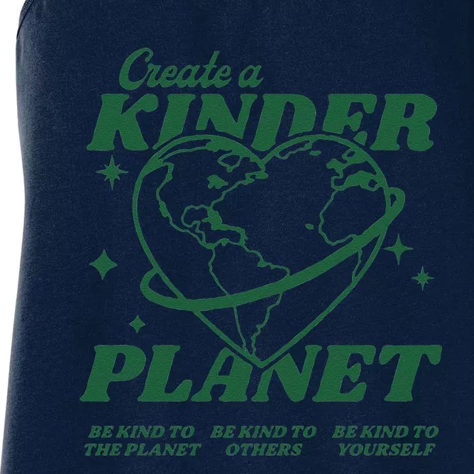 Create A Kinder Planet Aesthetic Trendy Costume Earth Day Women's Racerback Tank