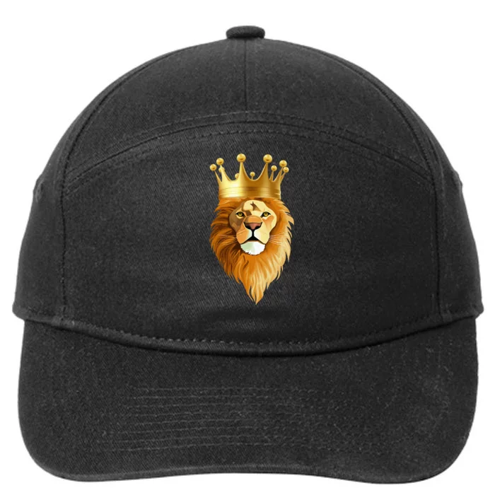 Crown Animal King Lion 7-Panel Snapback Hat