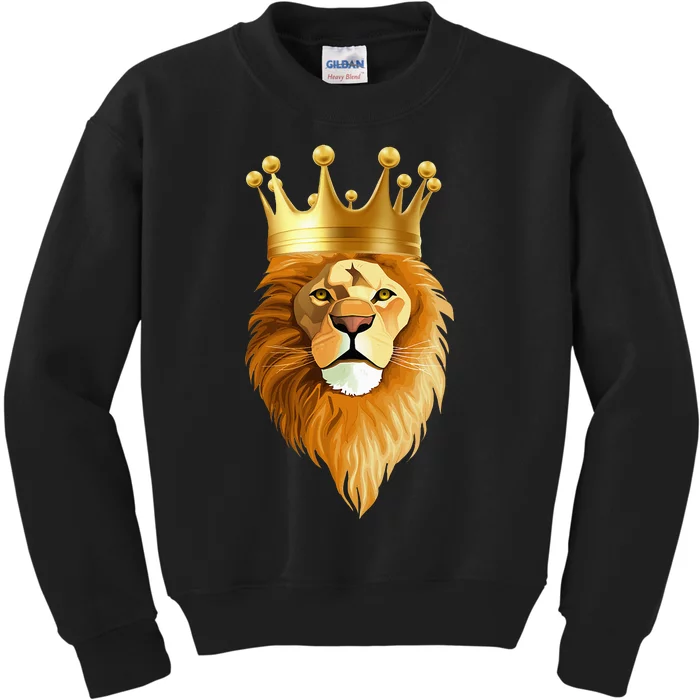 Crown Animal King Lion Kids Sweatshirt