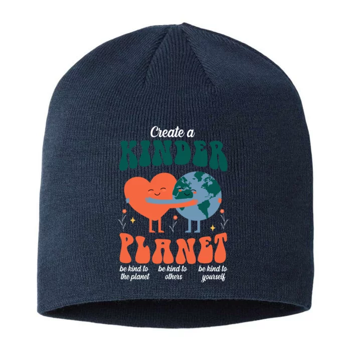 Create A Kinder Planet Earth Day Awareness Cute 8 1/2in Sustainable Knit Beanie