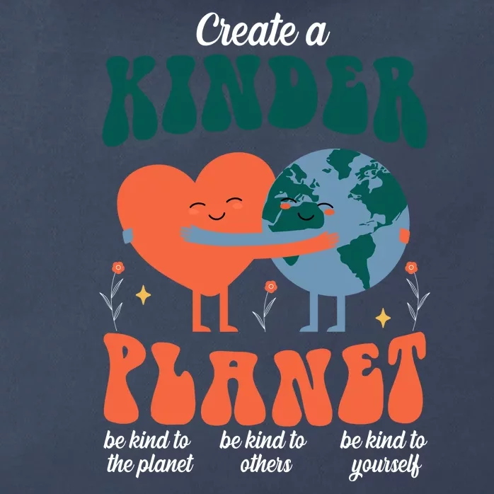 Create A Kinder Planet Earth Day Awareness Cute Zip Tote Bag