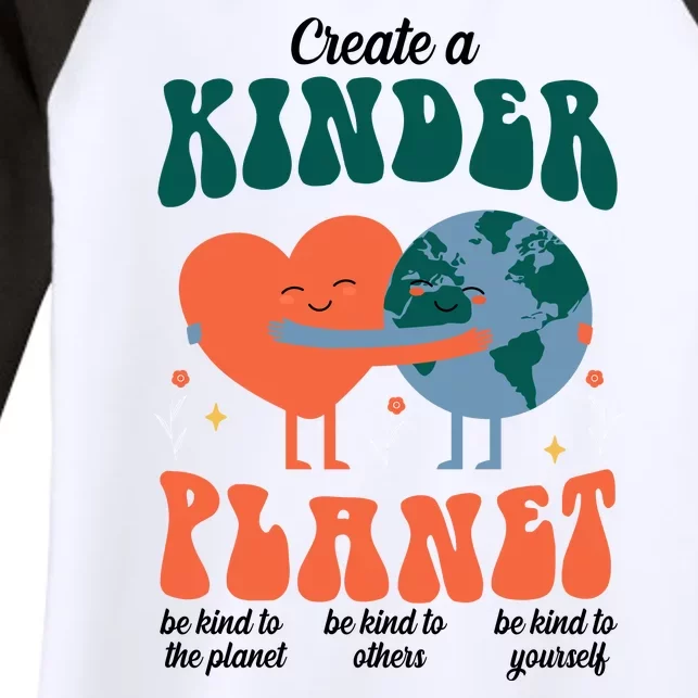 Create A Kinder Planet Earth Day Awareness Cute Women's Tri-Blend 3/4-Sleeve Raglan Shirt