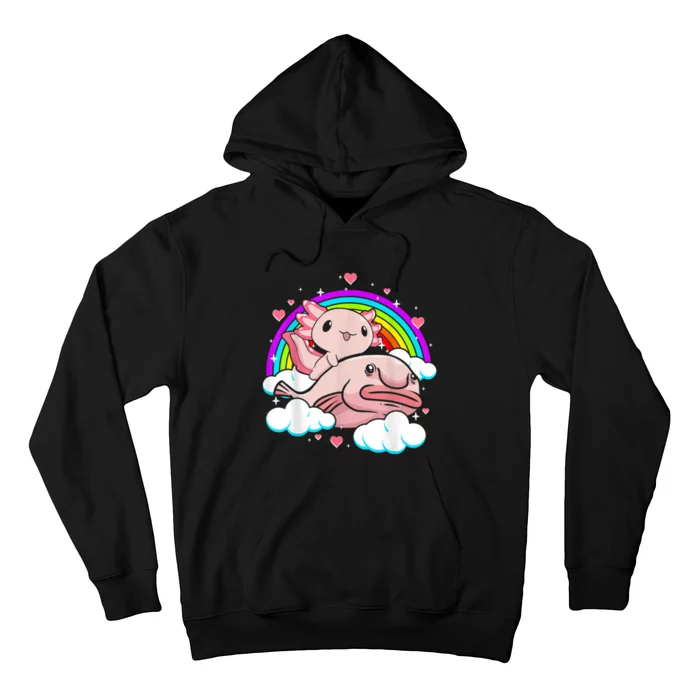 Cute Axolotl Kawaii  Rainbow Blobfish Axolotl Funny Gift Hoodie