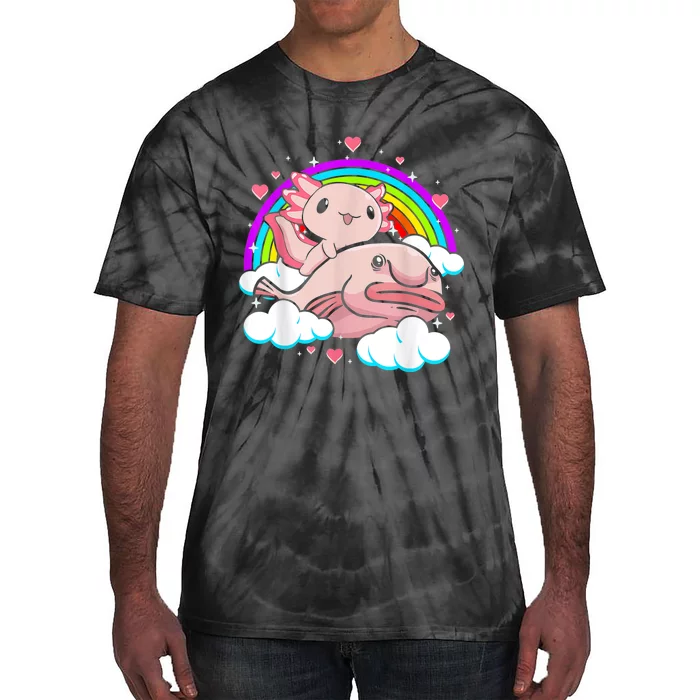 Cute Axolotl Kawaii  Rainbow Blobfish Axolotl Funny Gift Tie-Dye T-Shirt