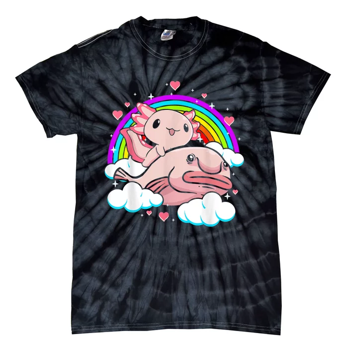 Cute Axolotl Kawaii  Rainbow Blobfish Axolotl Funny Gift Tie-Dye T-Shirt