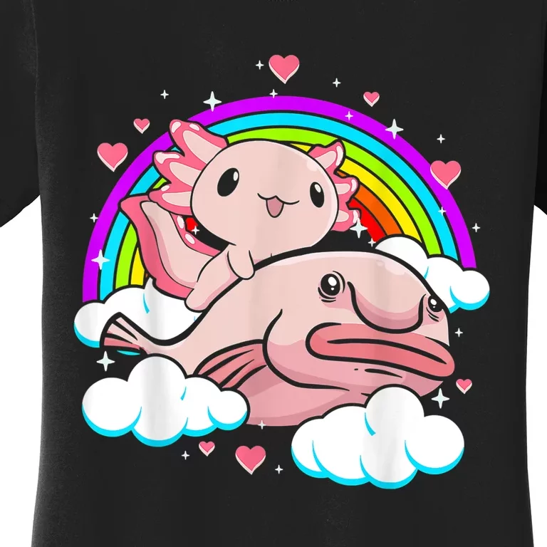 Cute Axolotl Kawaii  Rainbow Blobfish Axolotl Funny Gift Women's T-Shirt