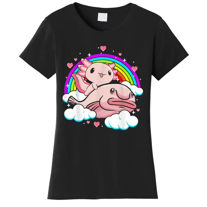 Cute Axolotl Kawaii  Rainbow Blobfish Axolotl Funny Gift Women's T-Shirt