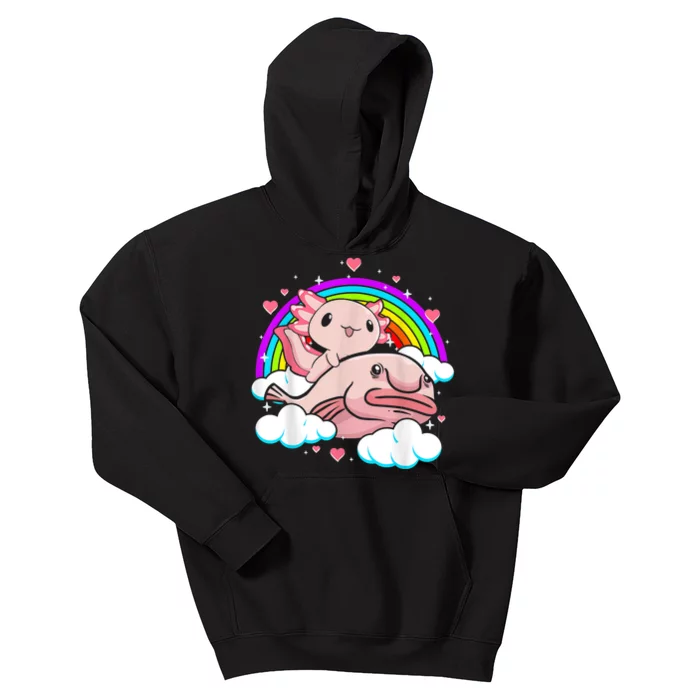 Cute Axolotl Kawaii  Rainbow Blobfish Axolotl Funny Gift Kids Hoodie