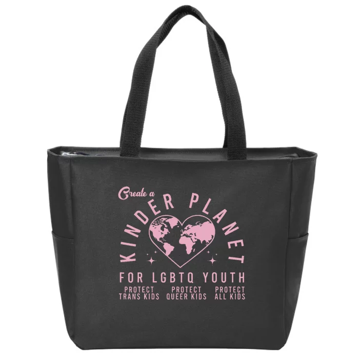 Create A Kinder Planet Lgbtq Ally Zip Tote Bag