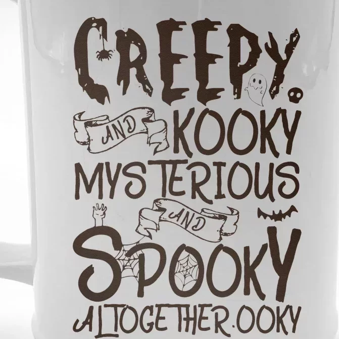 Creepy And Kooky Mysterious And Spooky Halloween Front & Back Beer Stein