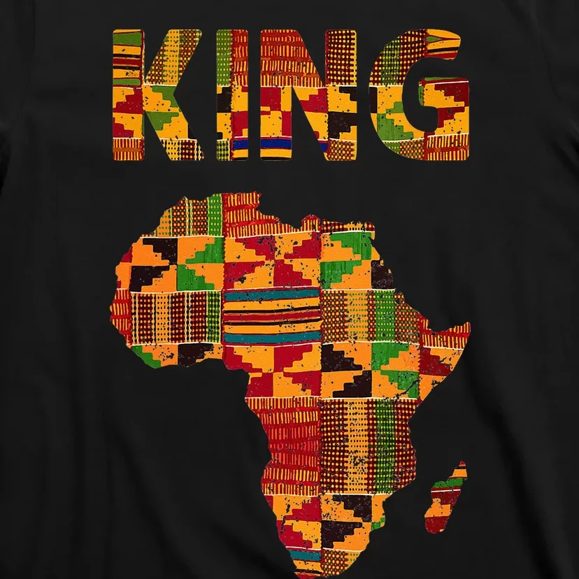 Cool African King Design Kente Cloth Africa Ghana Kids Men T-Shirt